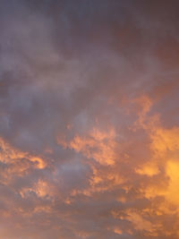 Low angle view of sky during sunset