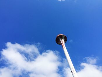 Low angle view of street light against sky