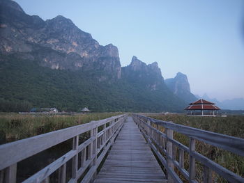 Scenic view of mountains against clear sky