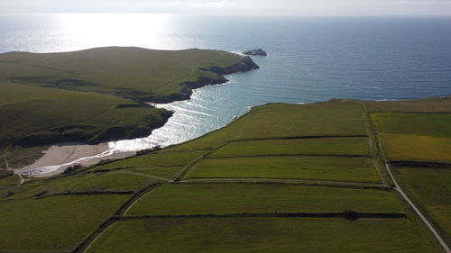 High angle view of sea shore