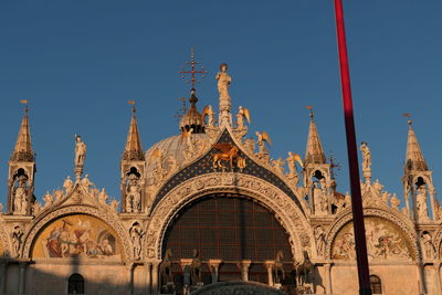 View of basilica do san marco  against clear sky at sunset