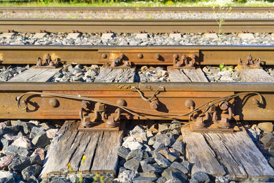 High angle view of railroad track