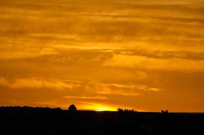 Scenic view of dramatic sky during sunset