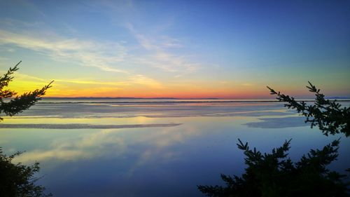 Scenic view of sea against dramatic sky