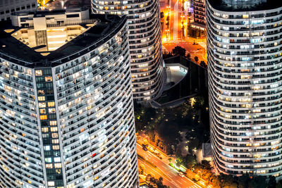 Low angle view of modern buildings in city