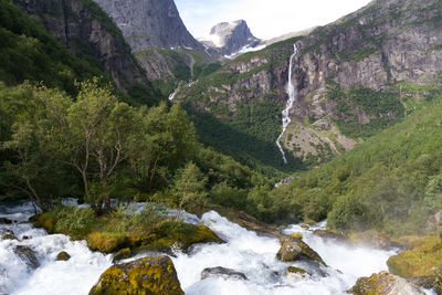 Scenic view of stream flowing through rocks