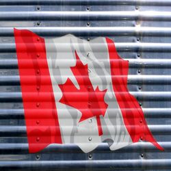 Close-up of red flag on wall