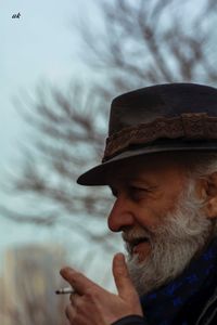 Portrait of man wearing hat