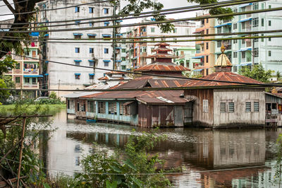 Reflection of buildings in river