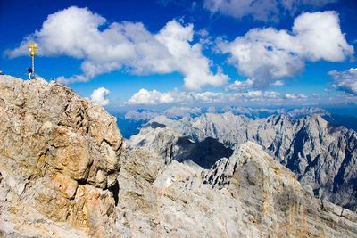 View of landscape against cloudy sky