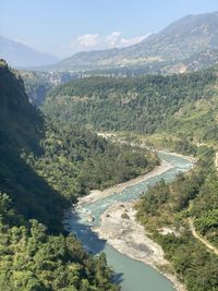 Panoramic view of mountains against sky