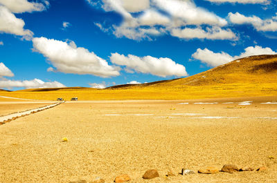 Scenic view of desert against sky