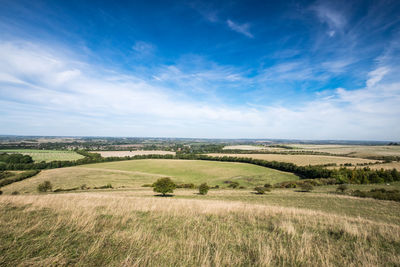 Scenic view of landscape against cloudy sky