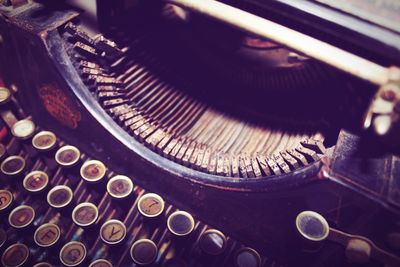 Close-up of typewriter