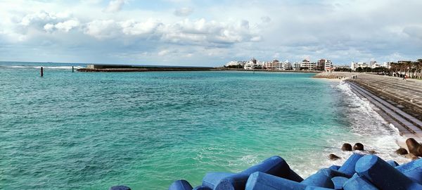 Panoramic view of sea against sky