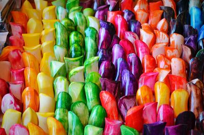 Full frame shot of multi colored candies for sale