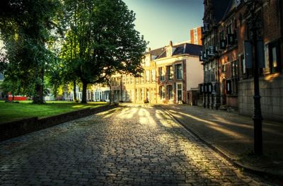 Empty road in city