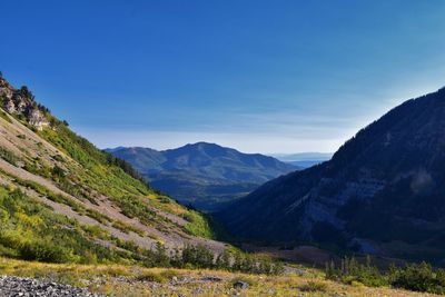 Timpanogos hiking trail landscape views in uinta wasatch cache national forest utah