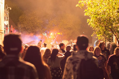 People enjoying at night