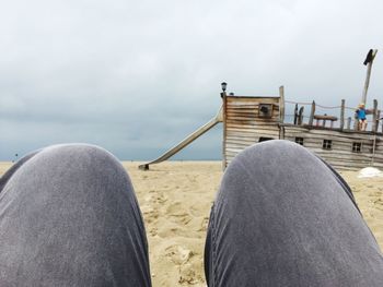 Low section of man on beach
