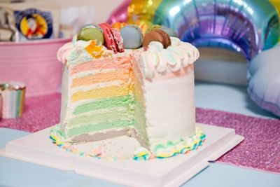 Close-up of cupcakes on table