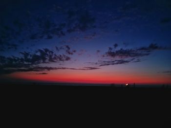 Scenic view of silhouette landscape against sky during sunset