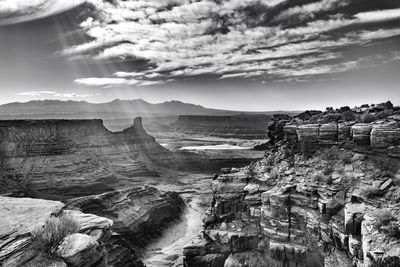 View of landscape against cloudy sky