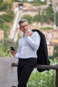 Man using mobile phone