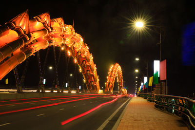 View of dragon bridge at night