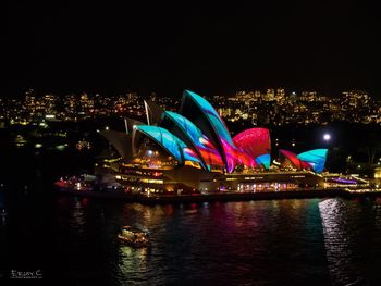 Illuminated city at night