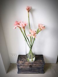 Flower vase on table