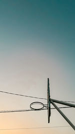 Low angle view of basketball hoop against sky