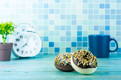 Close-up of breakfast on table