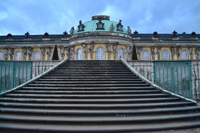 Low angle view of historical building against sky