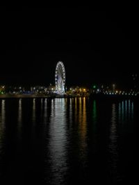 Illuminated city at night