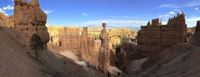 Panoramic view of thor's hammer, bryce canyon, utah