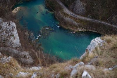 High angle view of sea shore