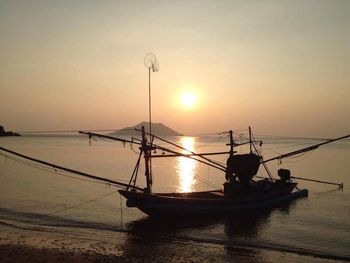 Scenic view of sea at sunset