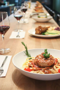 Close-up of food in bowl on table