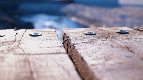 Surface level of wooden table