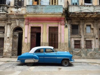 Classic car on the back streets of havana, cuba