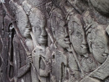 Close-up of carving on wall