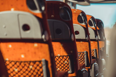 Close-up of red fire equipment