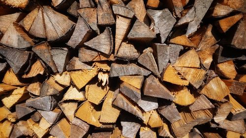 Full frame shot of firewood