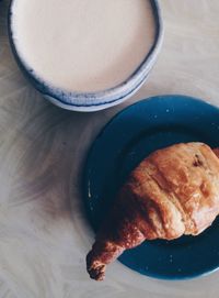 Close-up of bread in plate on table