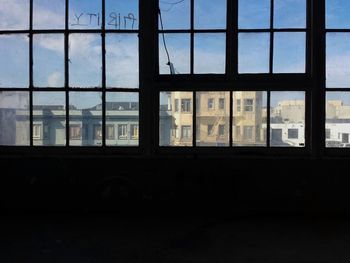 View of building through window