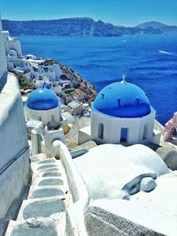 View of sea against blue sky