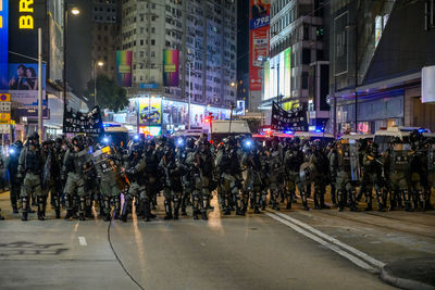 Group of people on city street