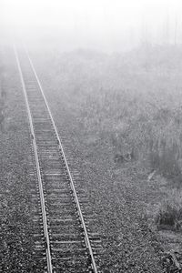High angle view of railroad tracks