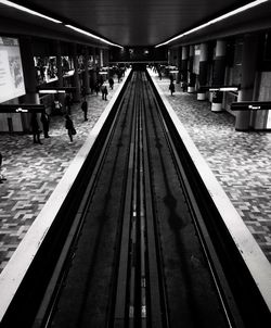People on railroad station platform
